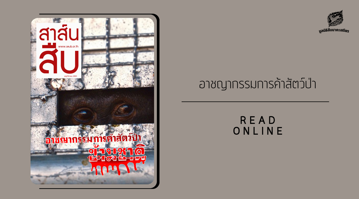 สาส์นสืบ – อาชญากรรมการค้าสัตว์ป่าข้ามชาติ