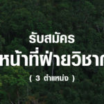 ปิดรับสมัครเจ้าหน้าที่ฝ่ายวิชาการ 3 ตำแหน่ง