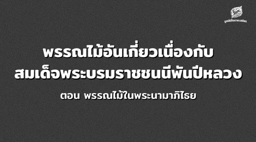พรรณไม้อันเกี่ยวเนื่องกับสมเด็จพระบรมราชชนนี พันปีหลวง ตอน พรรณไม้ในพระนามาภิไธย