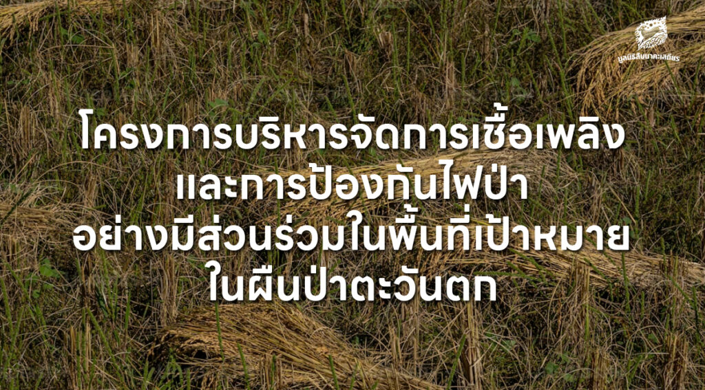 โครงการบริหารจัดการเชื้อเพลิงและการป้องกันไฟป่าอย่างมีส่วนร่วมในพื้นที่เป้าหมายในผืนป่าตะวันตก